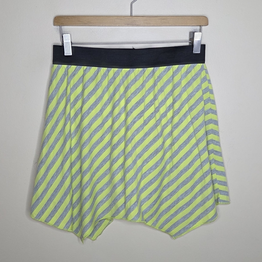 Monster High | Neon Yellow & Gray Diagonal Striped Pull-On Skort Girls XL 14-16